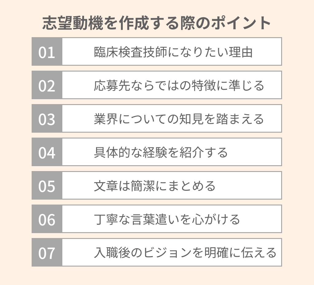 【裁断済み】症状別　検査の選び方・進め方 臨床検査技師の志望動機の書き方は？ 内容のポイントや例文を徹底解説